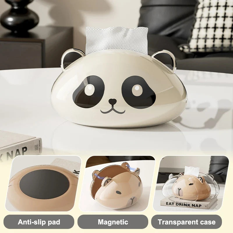 1 Cute Panda Tissue Box Kitchen Napkin Storage Cartoon Toilet Paper