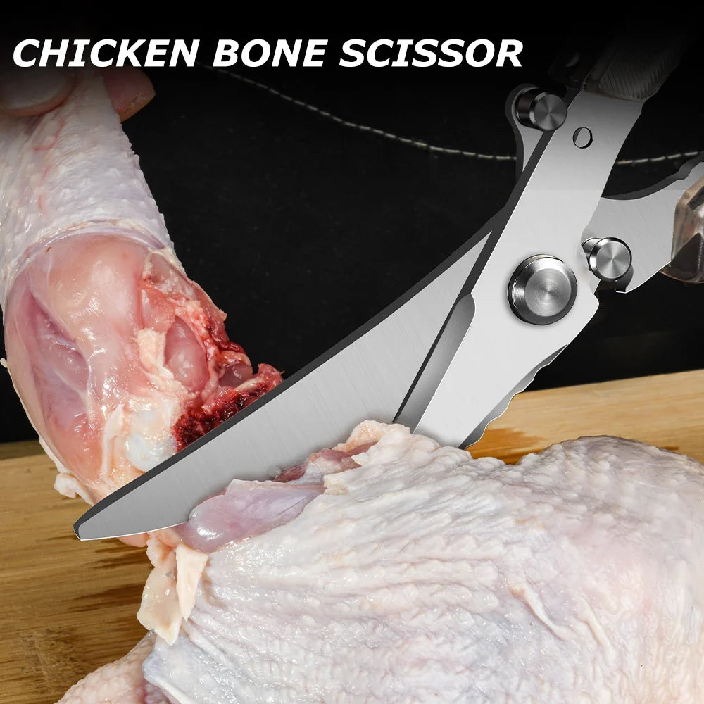 Heavy-Duty Poultry Shears – Sharp Kitchen Scissors & Safety Lock
