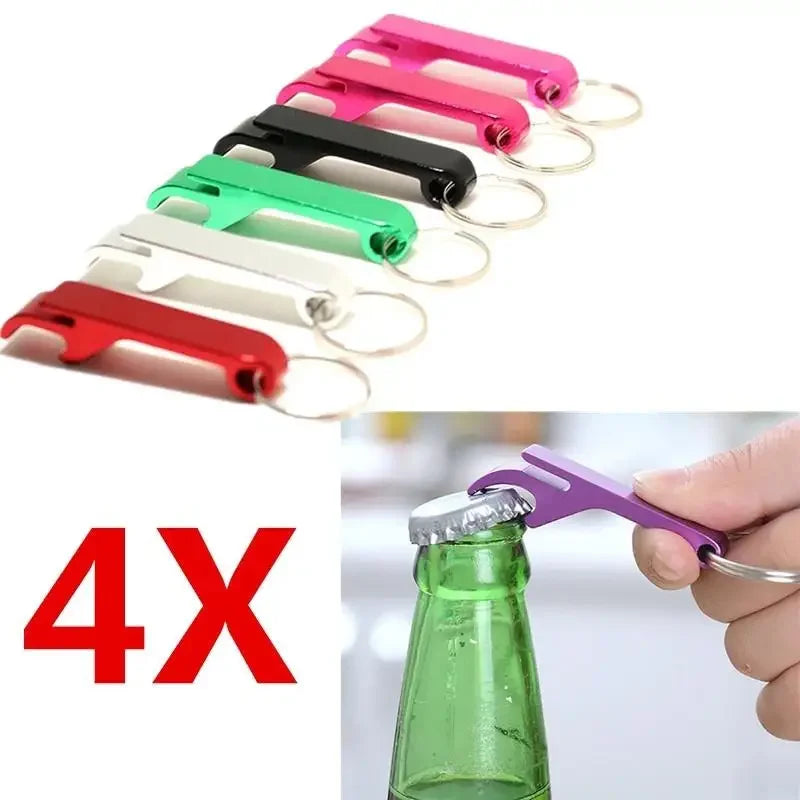 4-Pack Mini Bottle Opener Keychain – Aluminum, Colorful & Portable