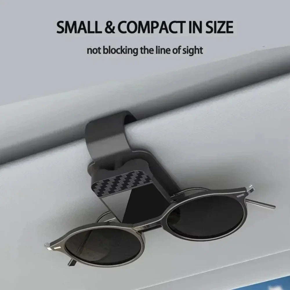 Car Sun Visor Glasses Clip | Carbon Fiber Sunglasses Holder