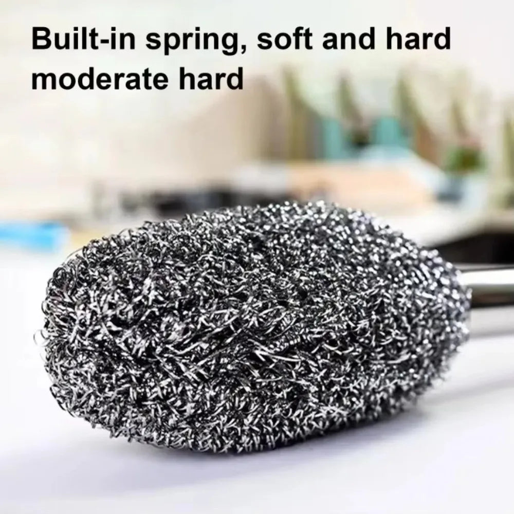 Portable Steel Wool Cleaning Brush No Shedding Durable Toilet Brushss