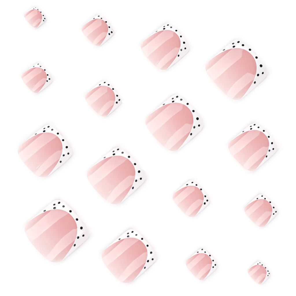 French White Press-On Toe Nails 24pcs | Short Square Full Cover