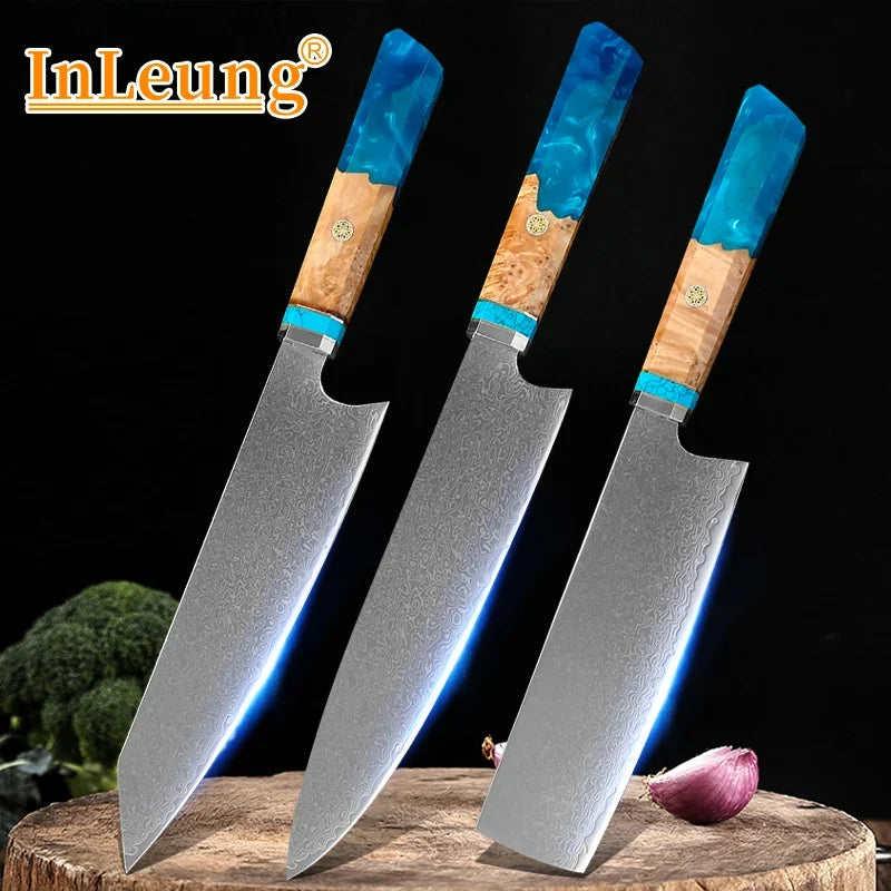 InLeung Damascus Steel Chef Knife – Handmade Japanese Kitchen