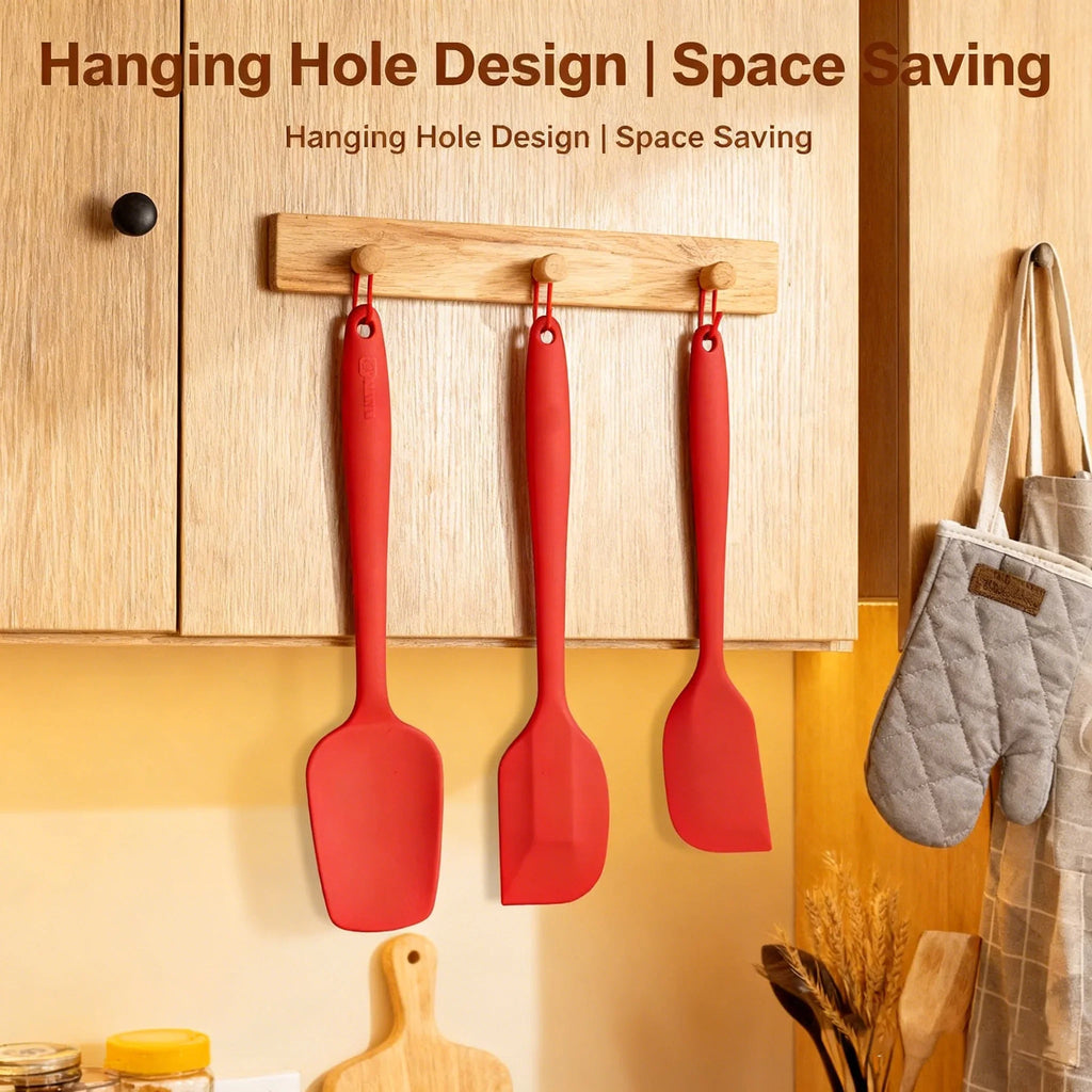 3-Piece Silicone Spatula Set – Heat-Resistant Baking Tools