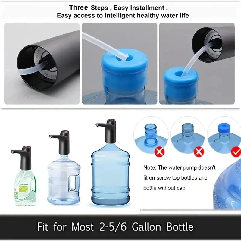 HOMEFISH USB Rechargeable Electric Water Dispenser Pump 5-Gallon