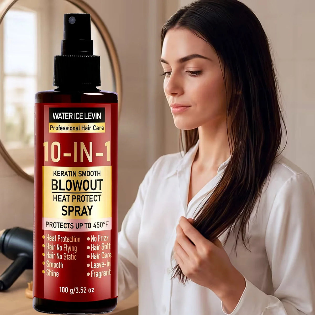 10-in-1 Keratin Heat Protect Spray – Anti-Frizz & Biotin