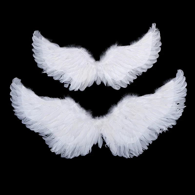 Kids Adult Party Swallow White Angel Feather Wings Halo Magic Wands