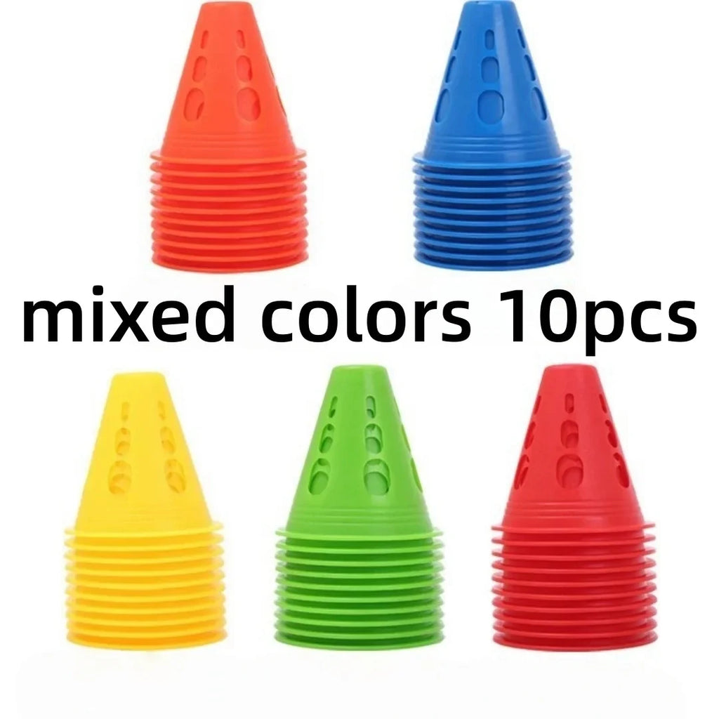 10-Pack Windproof Plastic Marker Cones – Soccer & Sport Training