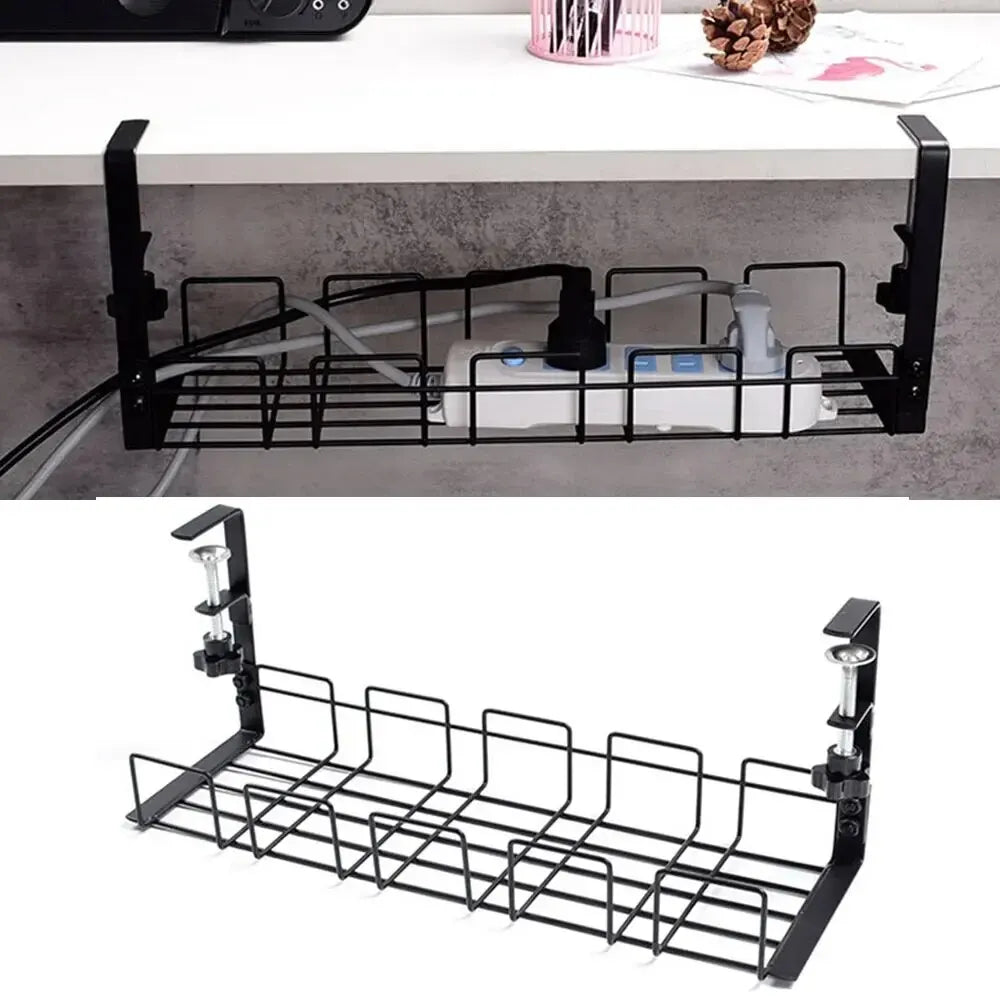 Under Desk Cable Management Tray | Metal Wire Organizer Rack