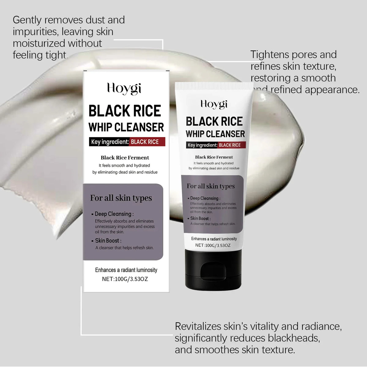 Black Rice Exfoliating Facial Cleanser – Oil Control & Brightening