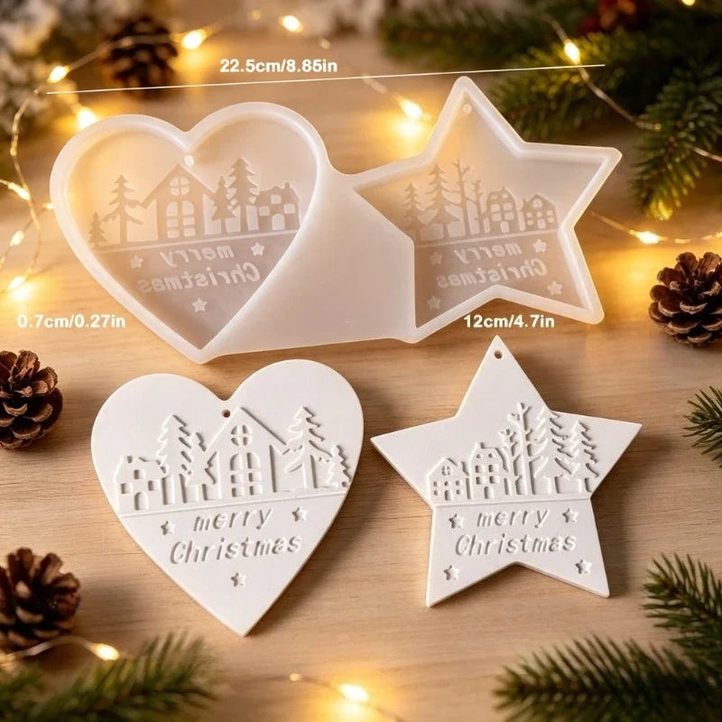 Christmas Silicone Ornament Molds – DIY Heart Star Tree Shapes