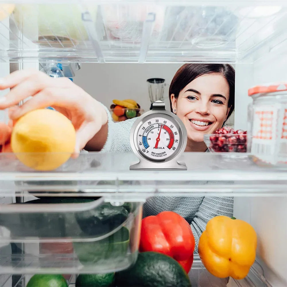 Refrigerator Freezer Thermometer – Large Dial, No Battery