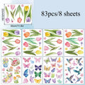 83-Pc Spring Window Cling Decals – Butterfly, Flower & Hummingbird