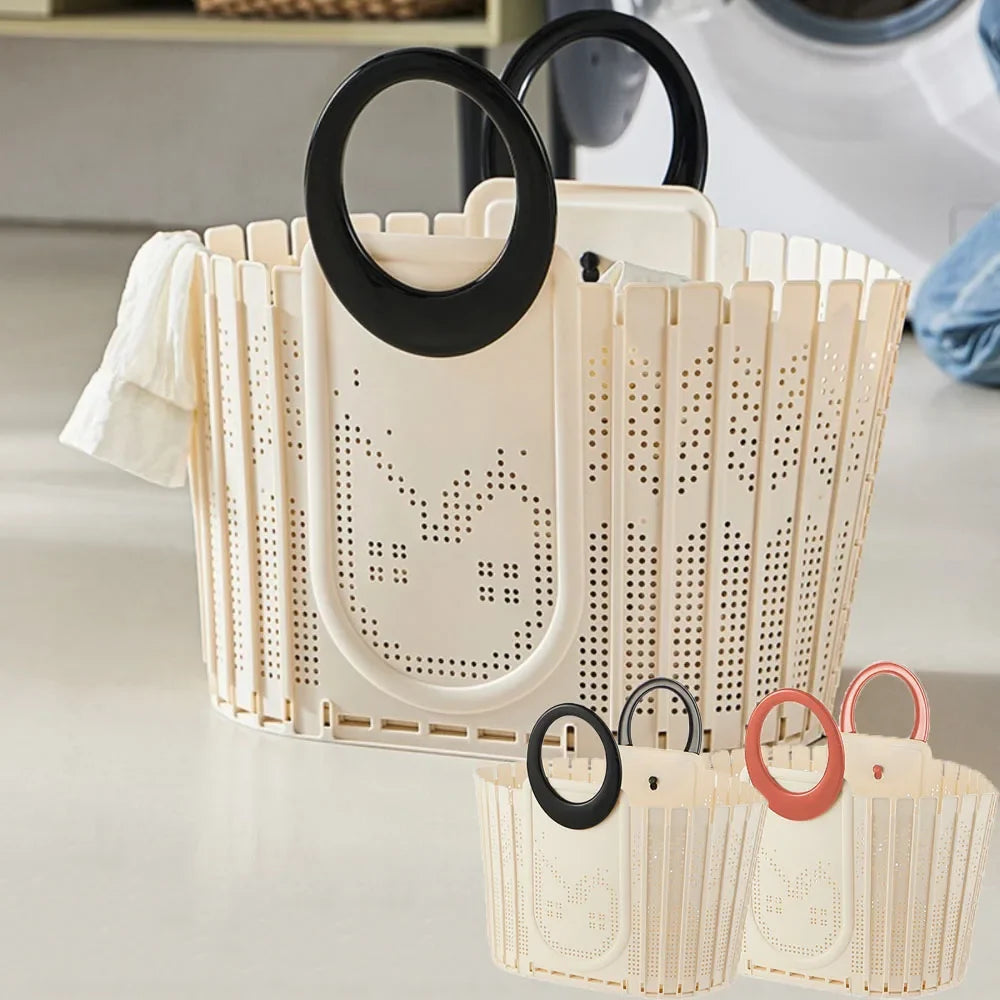 Collapsible Laundry Basket – Large Foldable Hamper with Handles