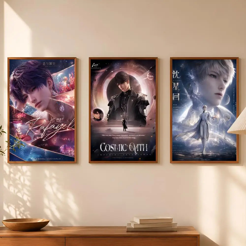 Love & Deepspace HD PVC Wall Poster – Self-Stick Waterproof