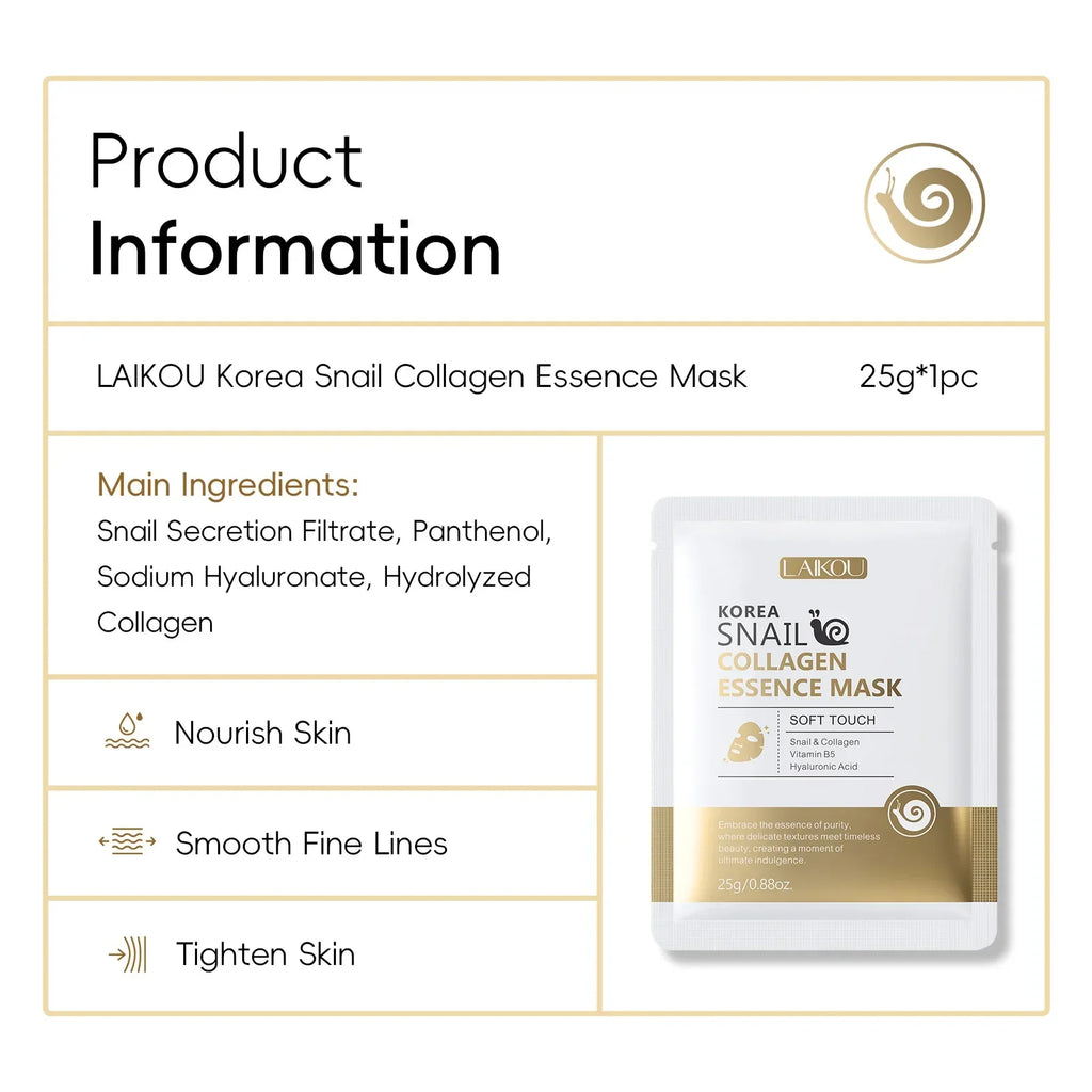 LAIKOU Snail Mucin Sheet Mask – Anti-Aging & Hydrating Skin