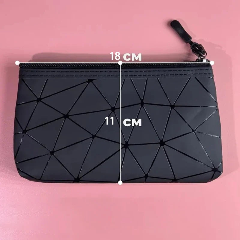 Geometric Cosmetic Bag – Portable Travel Makeup Organizer