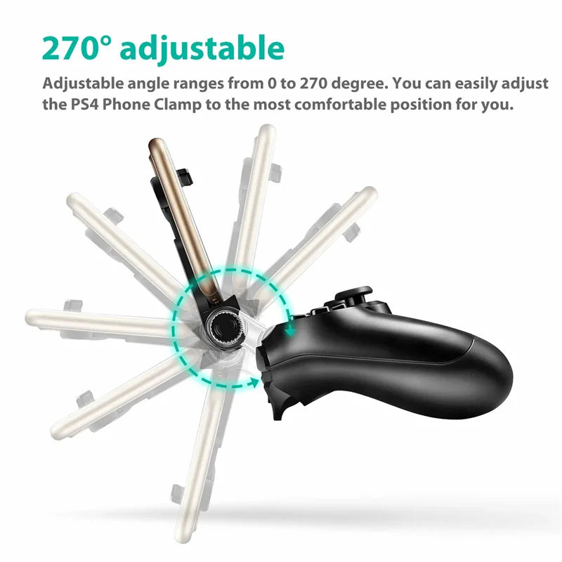 PS4 Controller Phone Clip Mount | 270° Adjustable Holder