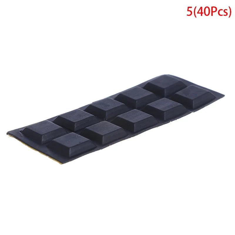 40-Pack Square Self-Adhesive Rubber Bumper Pads | Furniture Feet