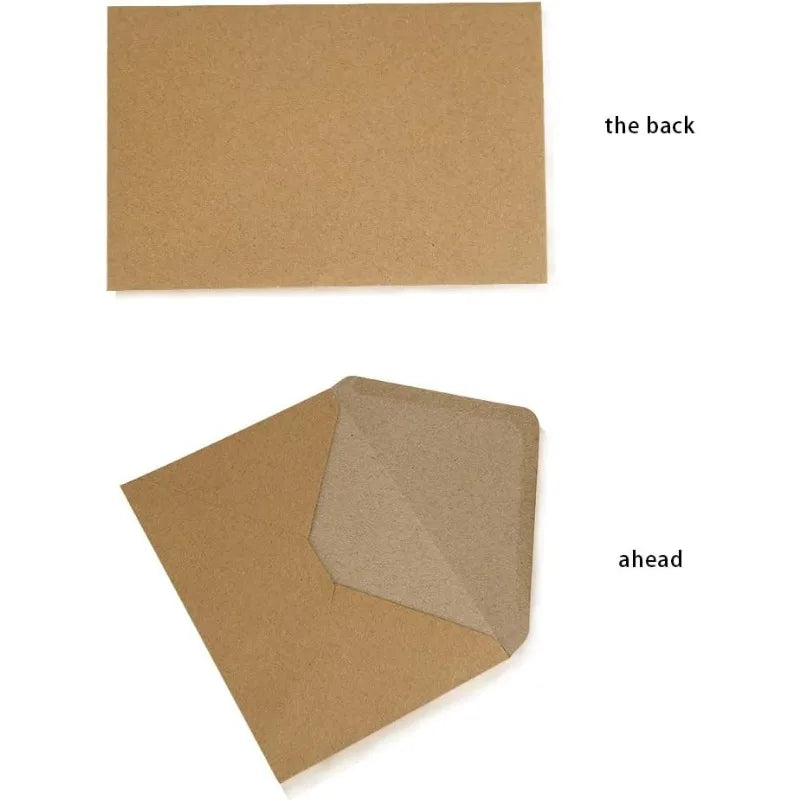 100 Brown Kraft Mini Window Envelopes – Gift & Invitation