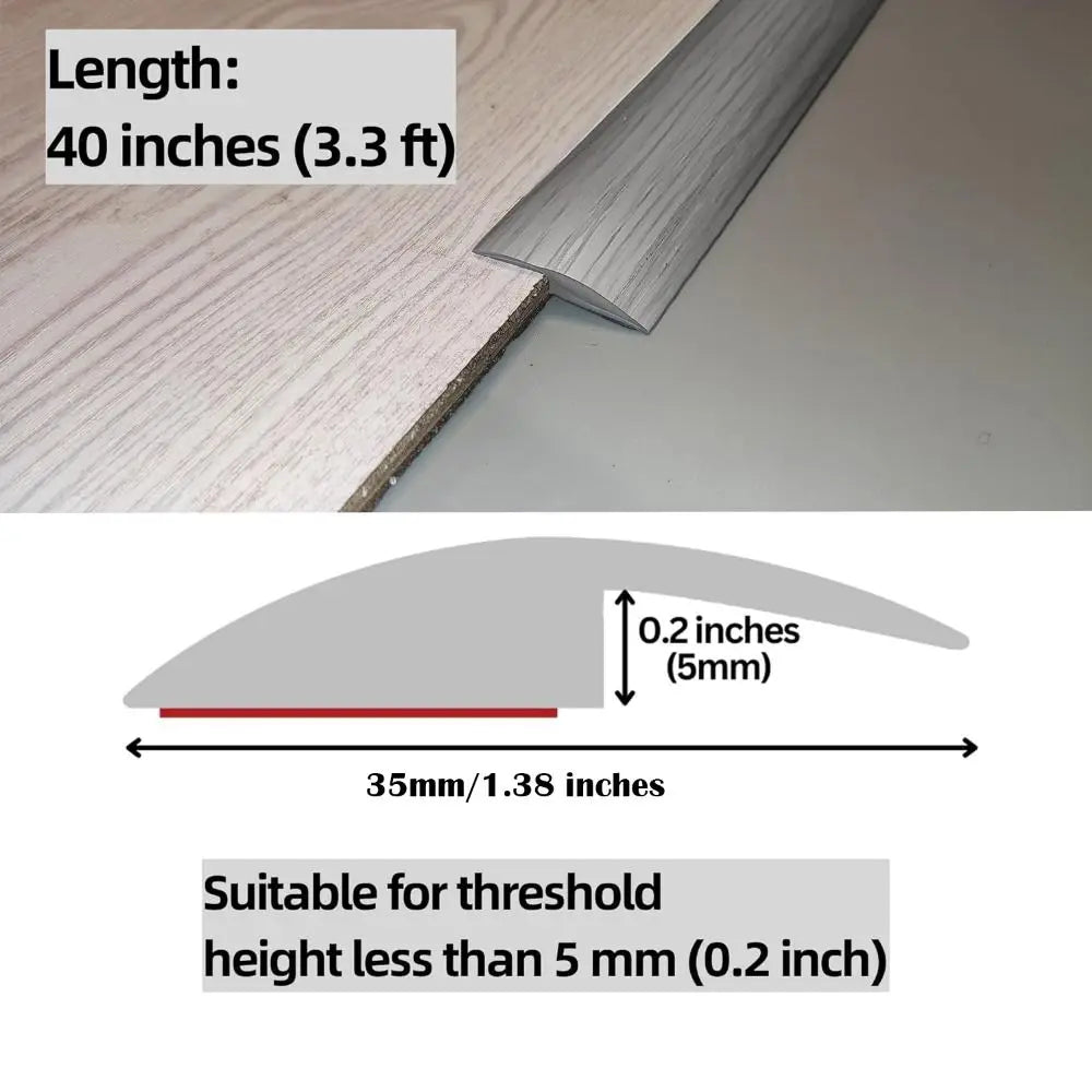 Self-Adhesive PVC Floor Transition Strip – 100cm Threshold Cover