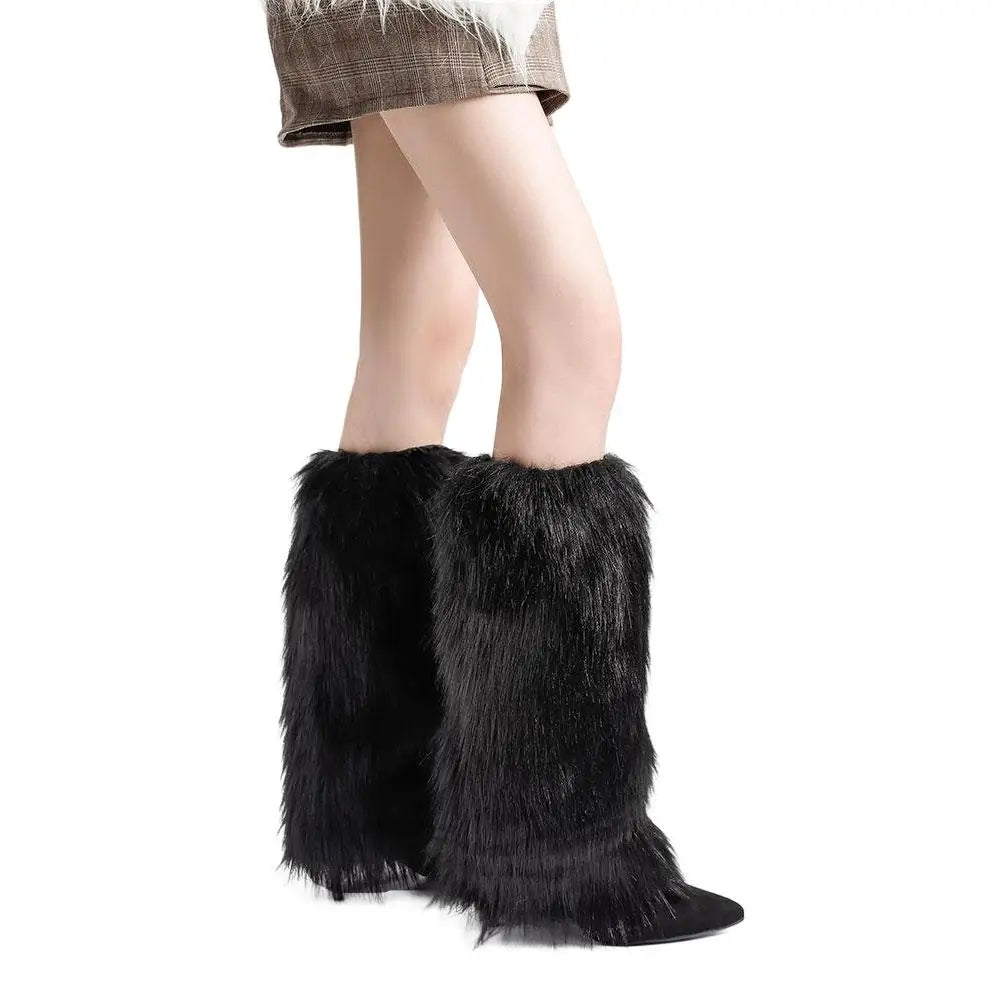 Women's Faux Fur Leg Warmers – Lolita Harajuku Boot Covers