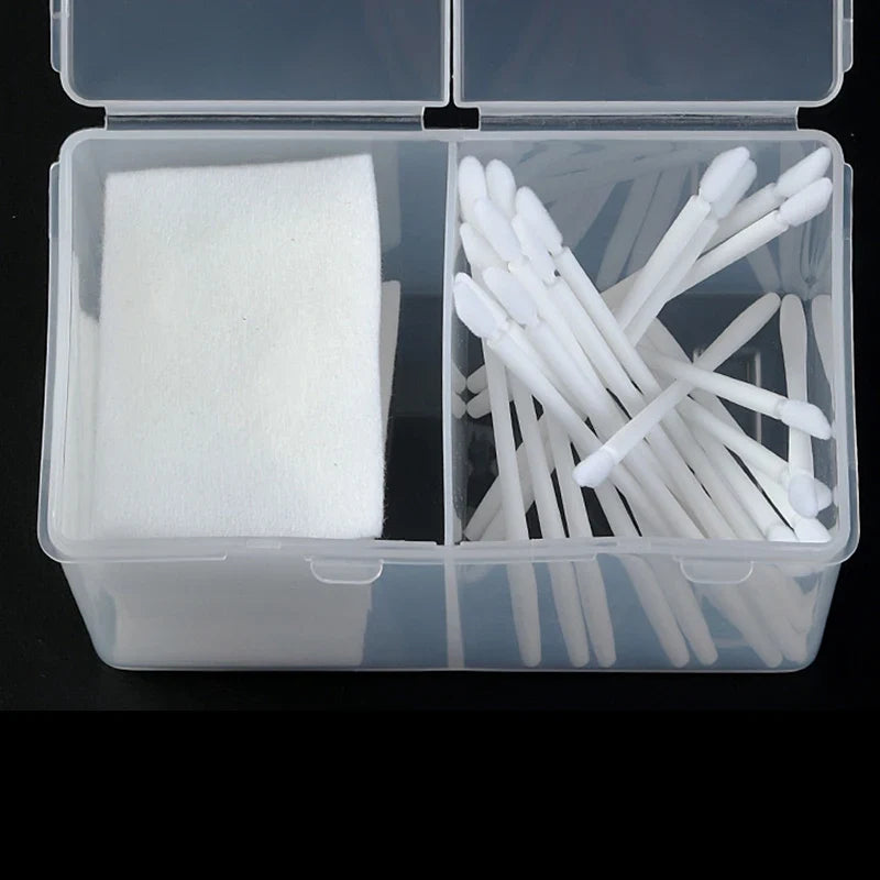 Clear Makeup Storage Box Lid 2-grid Dustproof Skincare Sundries