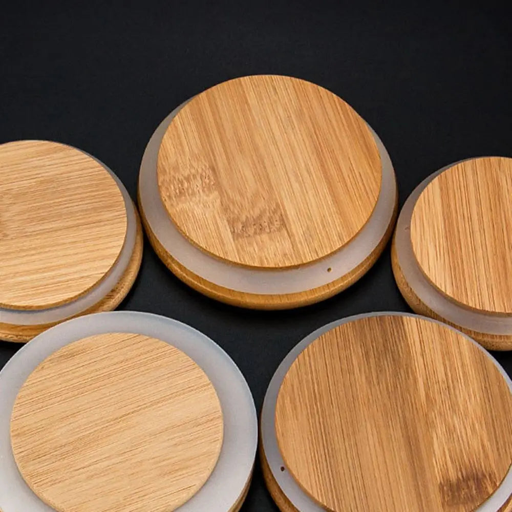 Bamboo Wood Cup Lid with Silicone Ring | Tea Set Cover