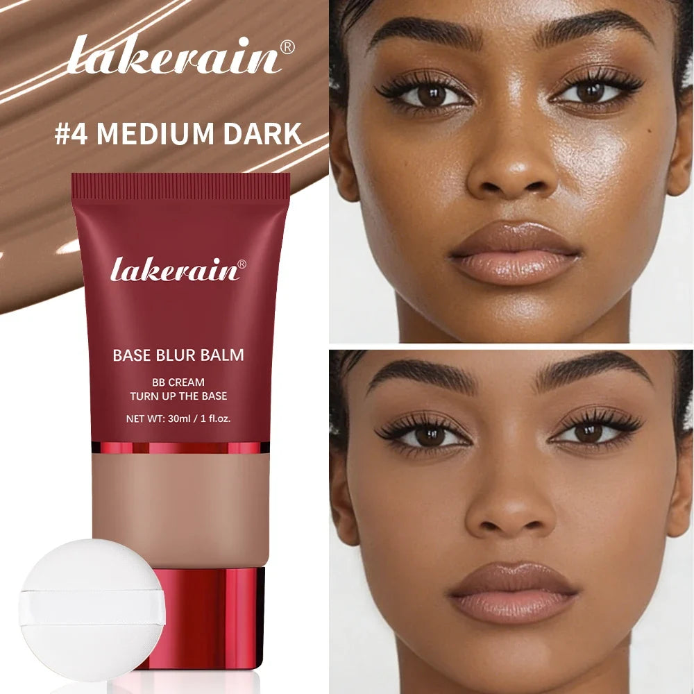 Lakerain Matte Liquid Foundation & Puff – Waterproof Oil Control
