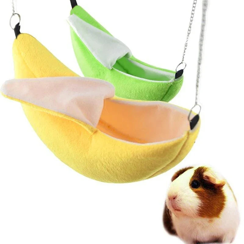 Hamster Cotton Nest Banana Shape House Hammock Bunk Bed Toys Cage