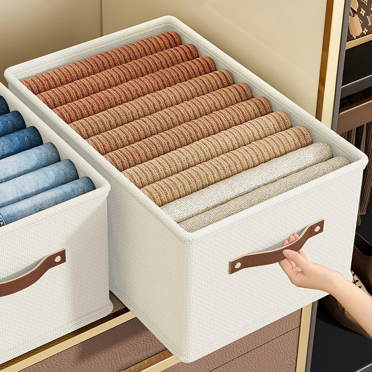 Oxford Fabric Storage Box with Handle – Clothes Organizer