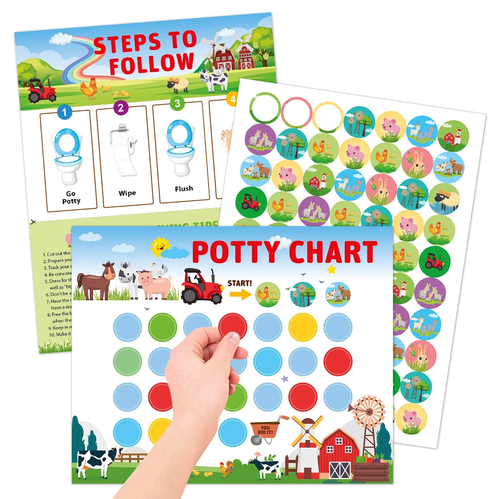 Toilet Training Sticker Chart Kids Potty Reward Progress Boys Girls