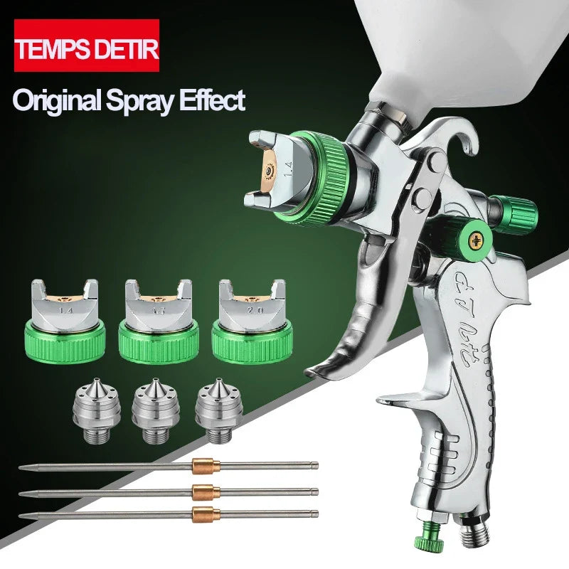HVLP Spray Gun Adjustable Metal Atomizing Painting Aerograph Cars