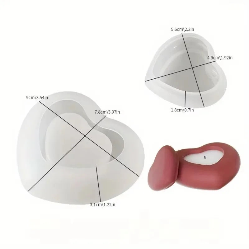 Heart Shape Silicone Mold – Candle, Soap & Resin Crafting