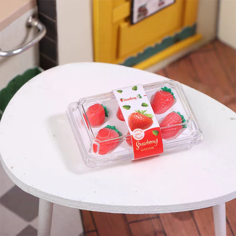 1:12 Dollhouse Mini Fruit & Vegetable Set with Clear Box