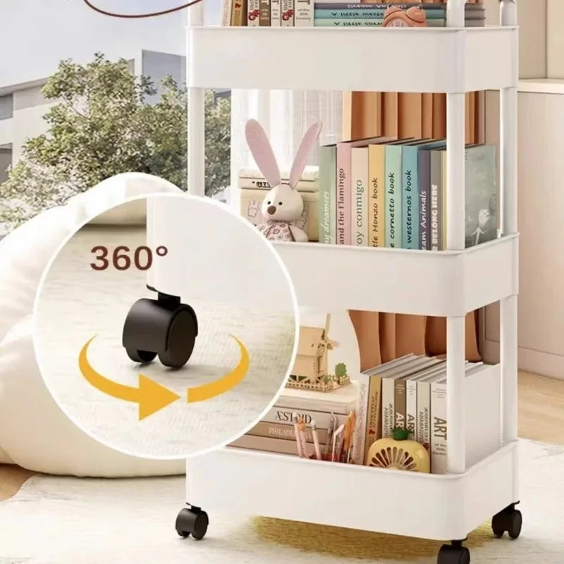 3/4-Tier Rolling Storage Cart with Lockable Wheels | Kitchen & Bath