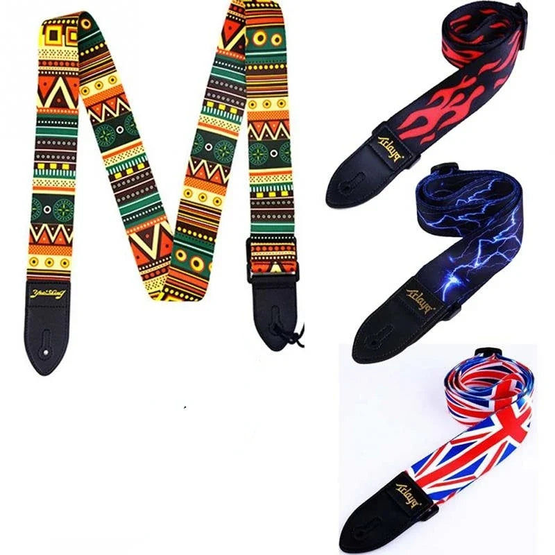 Guitar Strap Multi-color Belts Adjustable Colorful Printing Nylon