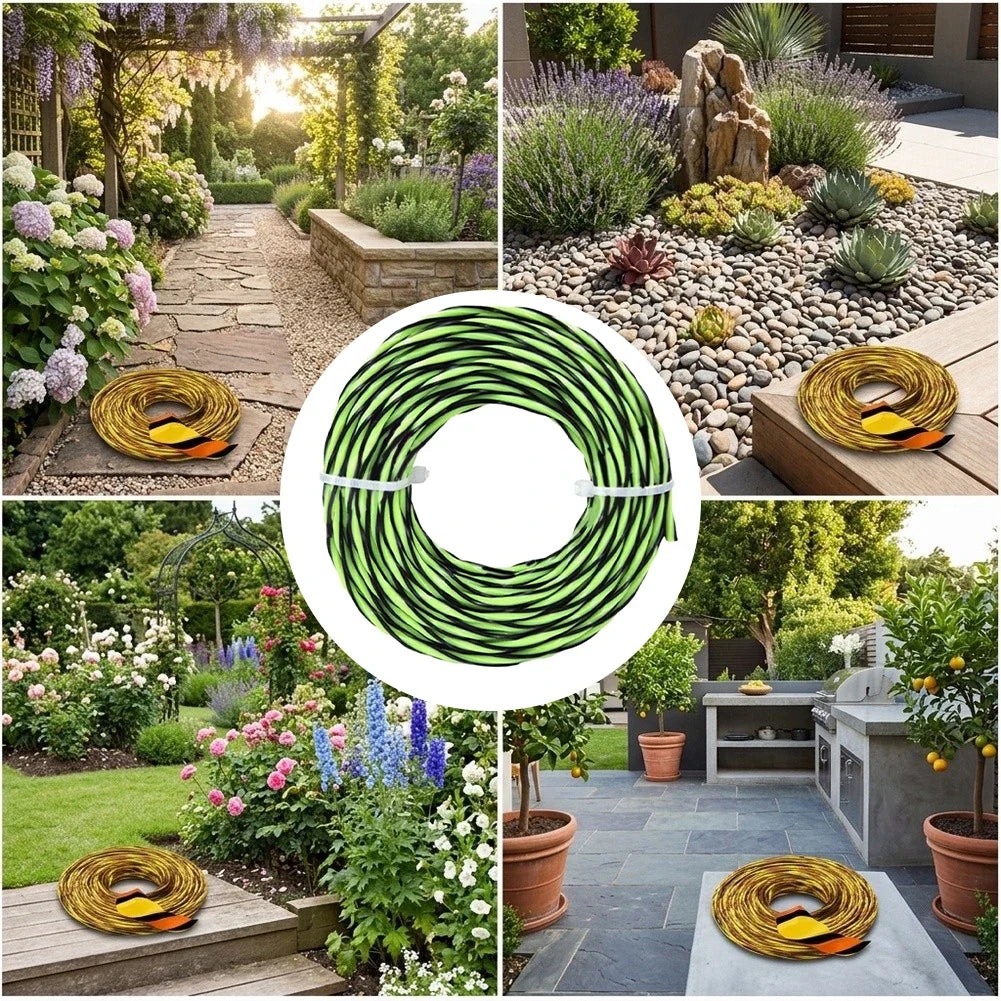 Twisted Dual-Color Nylon Trimmer Line 4 Rolls + 2 Cutters