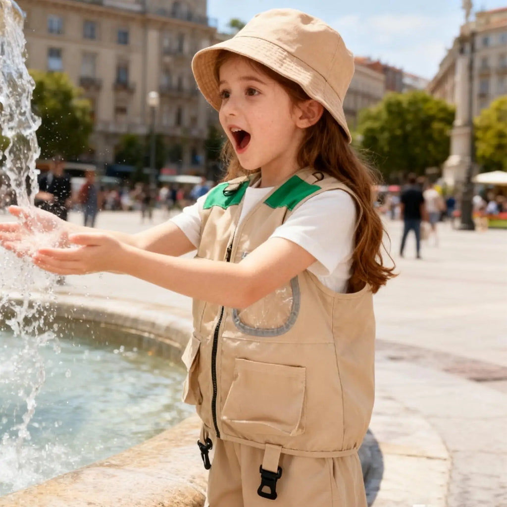 Kids Explorer Hat & Vest Set – Safari Adventure Costume Kit