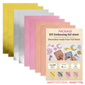 8-Piece Metal Embossing Foil Sheets Kit | Gold Silver Pink Rose Gold