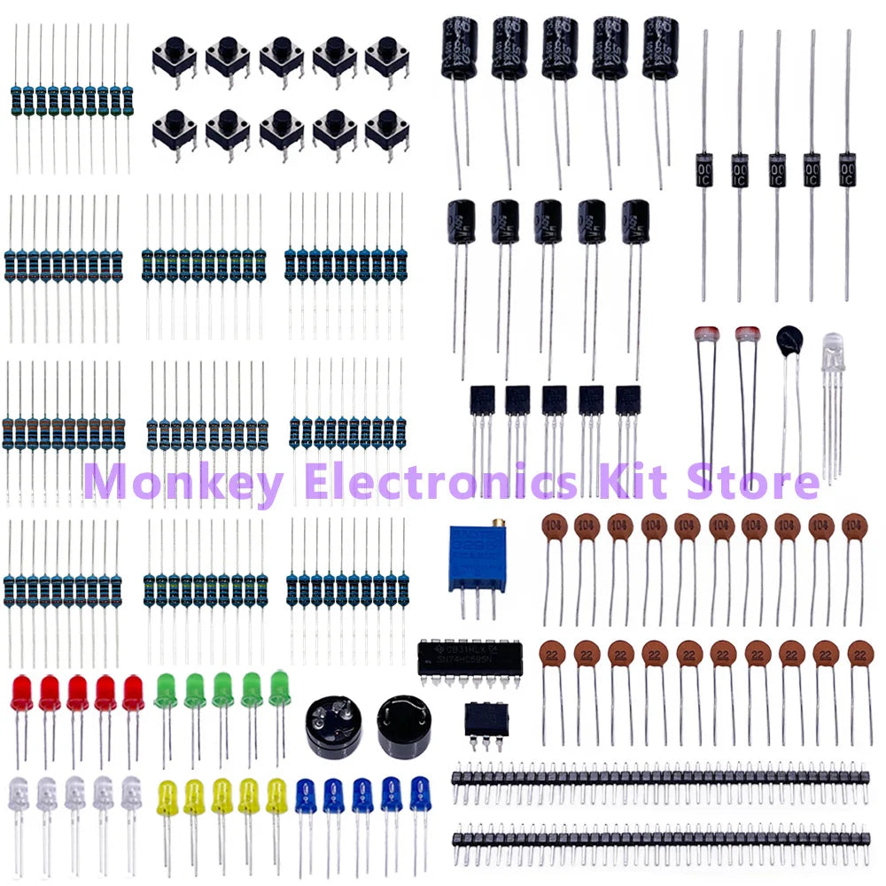 Arduino UNO & Raspberry Pi 830-Hole Electronics Component Kit