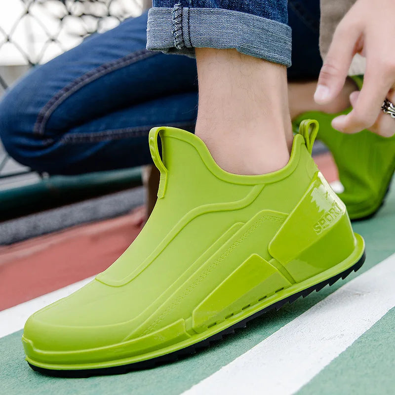 Men's Waterproof Ankle Rain Boots – Non-Slip Outdoor Fishing