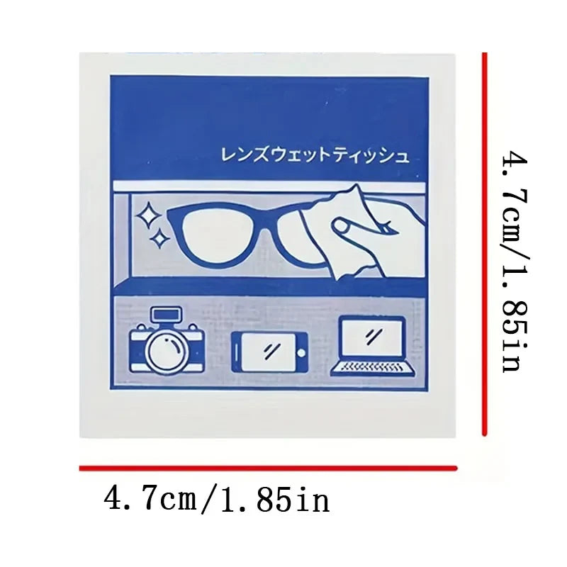 100 Disposable Eyeglass Cleaning Wipes – Individually Wrapped