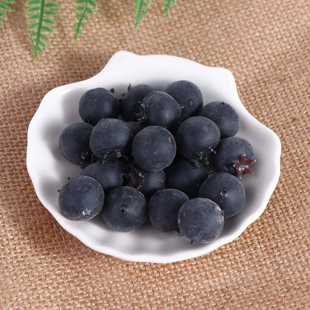 Artificial Blueberry Décor Props – 20pc Fake Foam Berries