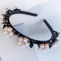 Rhinestone Pearl Flower Hair Braider Toothed Headband | Zircon