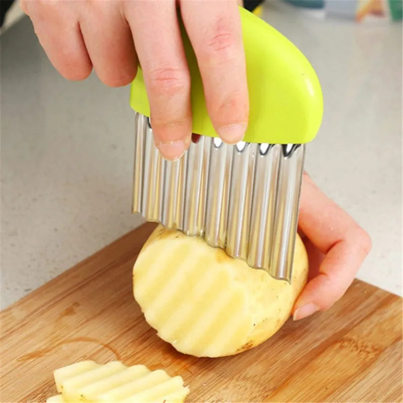 Potato Cutter Chip French Fry Maker Stainless Steel Wavy Knife Fries