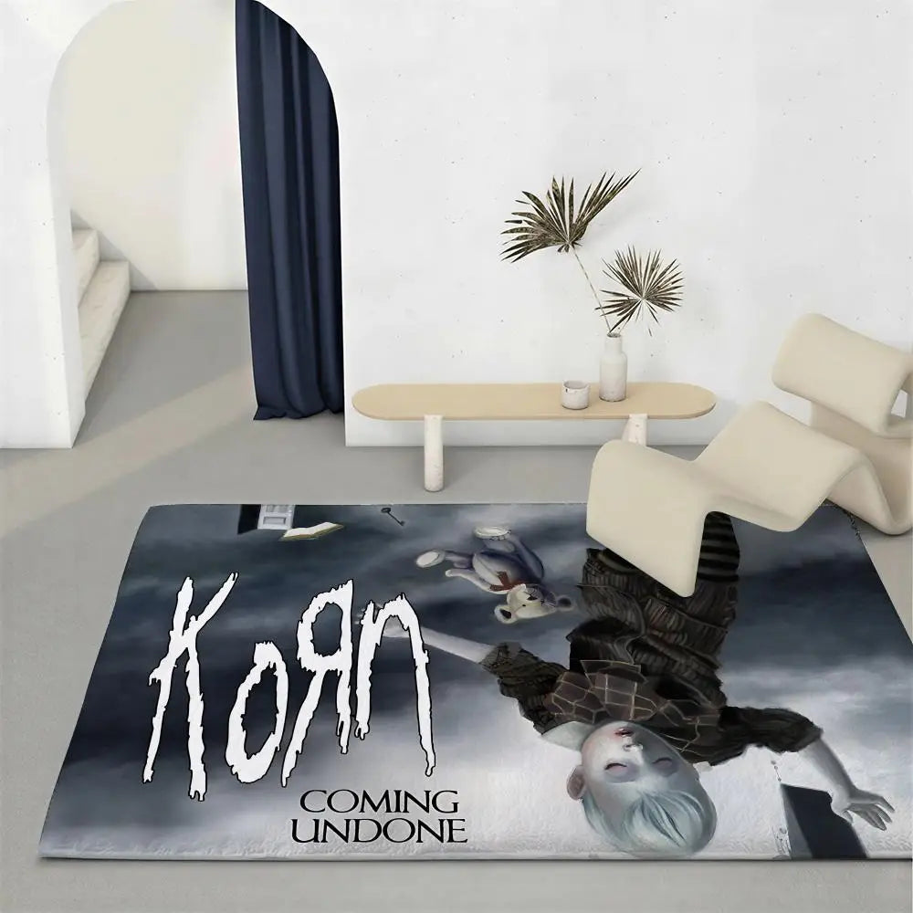 Nu-Metal Band Flannel Floor Mat – Non-Slip Soft Indoor Rug