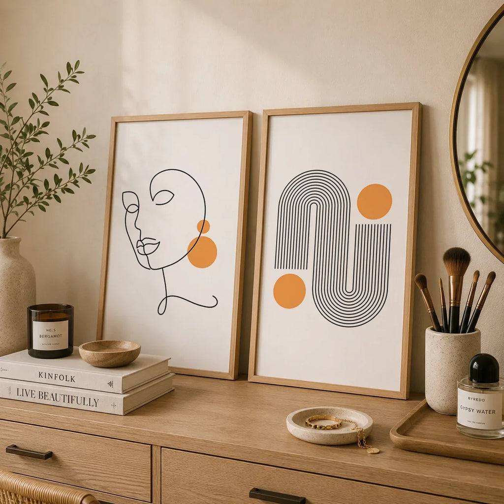 Abstract Woman Geometric Line Art Canvas Print | Modern Wall Decor