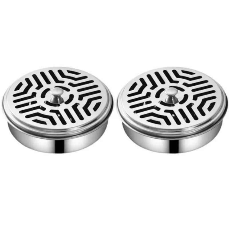 1 Stainless Steel Mosquito Coils Holder Round Tray Cover Easy Clean