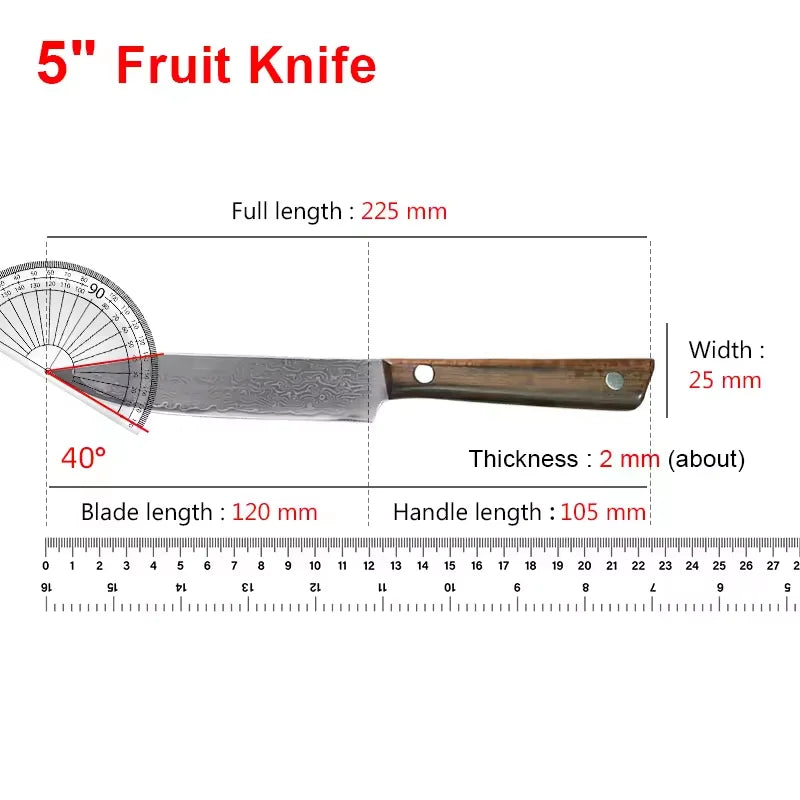 Damascus Chef's Knife – Wood Handle, Sharp Blade & Knife Sleeve